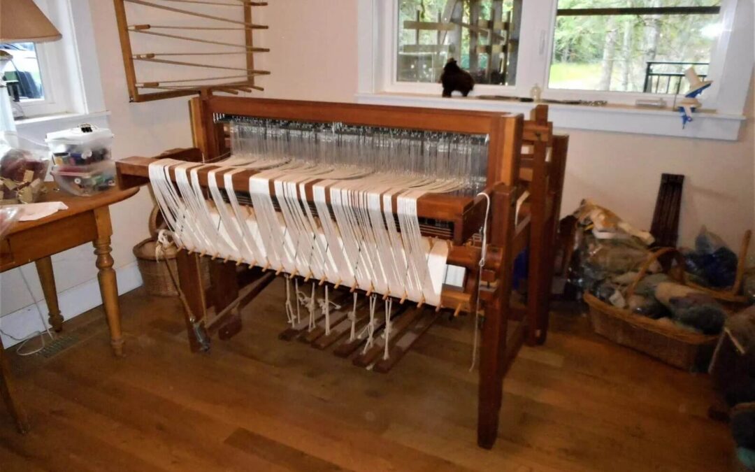 Solid Cherry Wood Signed Fireside Loom For Sale
